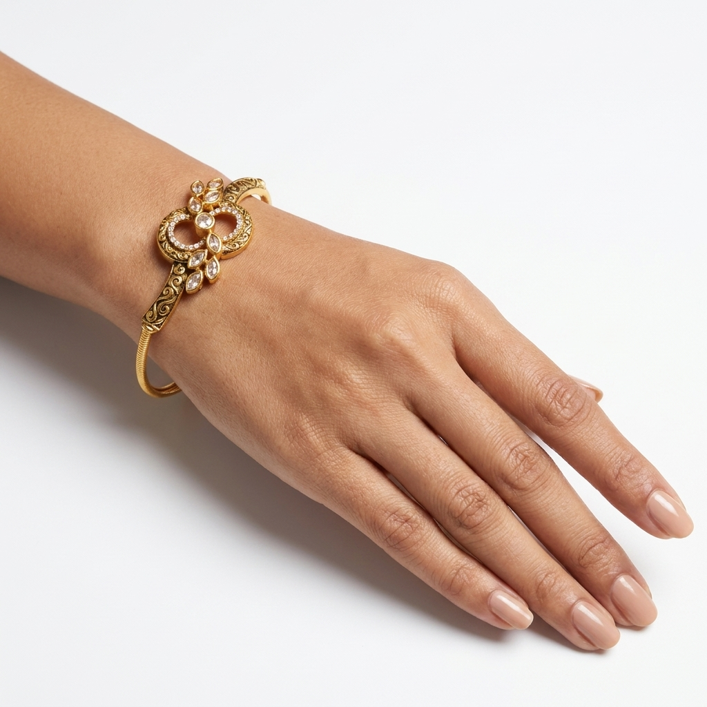 White Stone Floral Bracelet