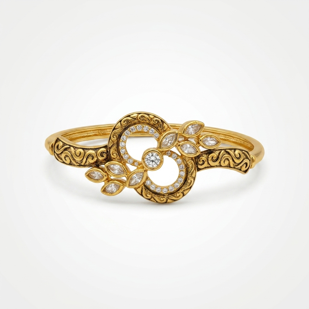 White Stone Floral Bracelet