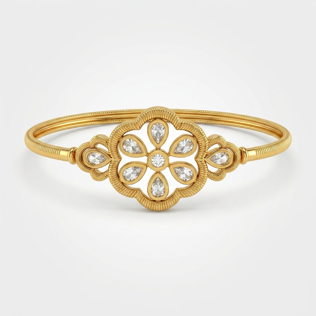 Classic Floral White Stone Bracelet