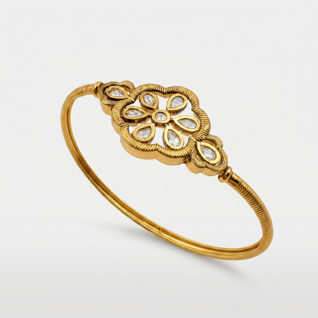 Classic Floral White Stone Bracelet