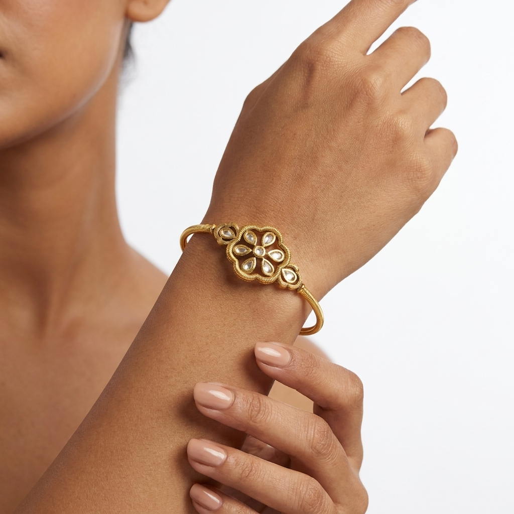 Classic Floral White Stone Bracelet