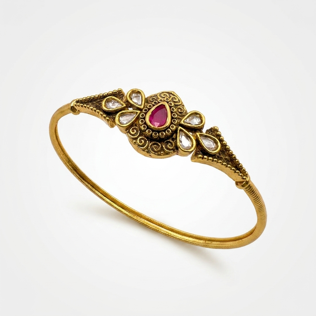 Ruby Kundan Heritage Bracelet