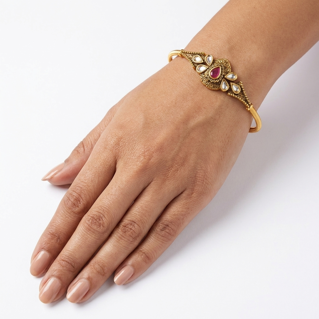 Ruby Kundan Heritage Bracelet