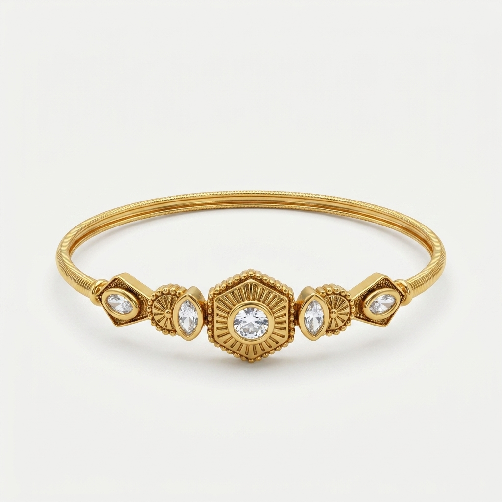 Gold Radiant Stone Bracelet