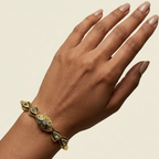 Gold Kundan Leaf Bracelet