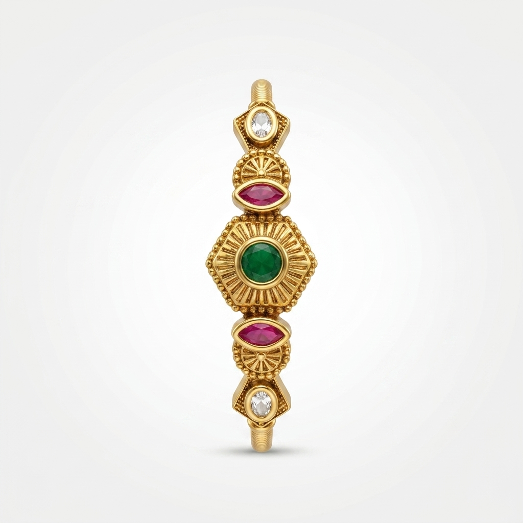 Green Kundan Ruby Bracelet