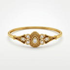 Gold Kundan Teardrop Bracelet