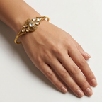 Gold Kundan Teardrop Bracelet