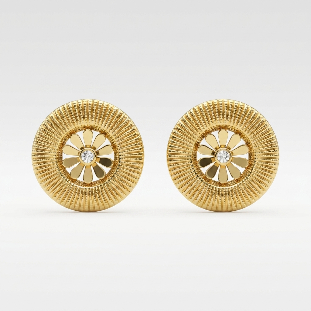 Gold Floral Stud Earrings | Anti-tarnish
