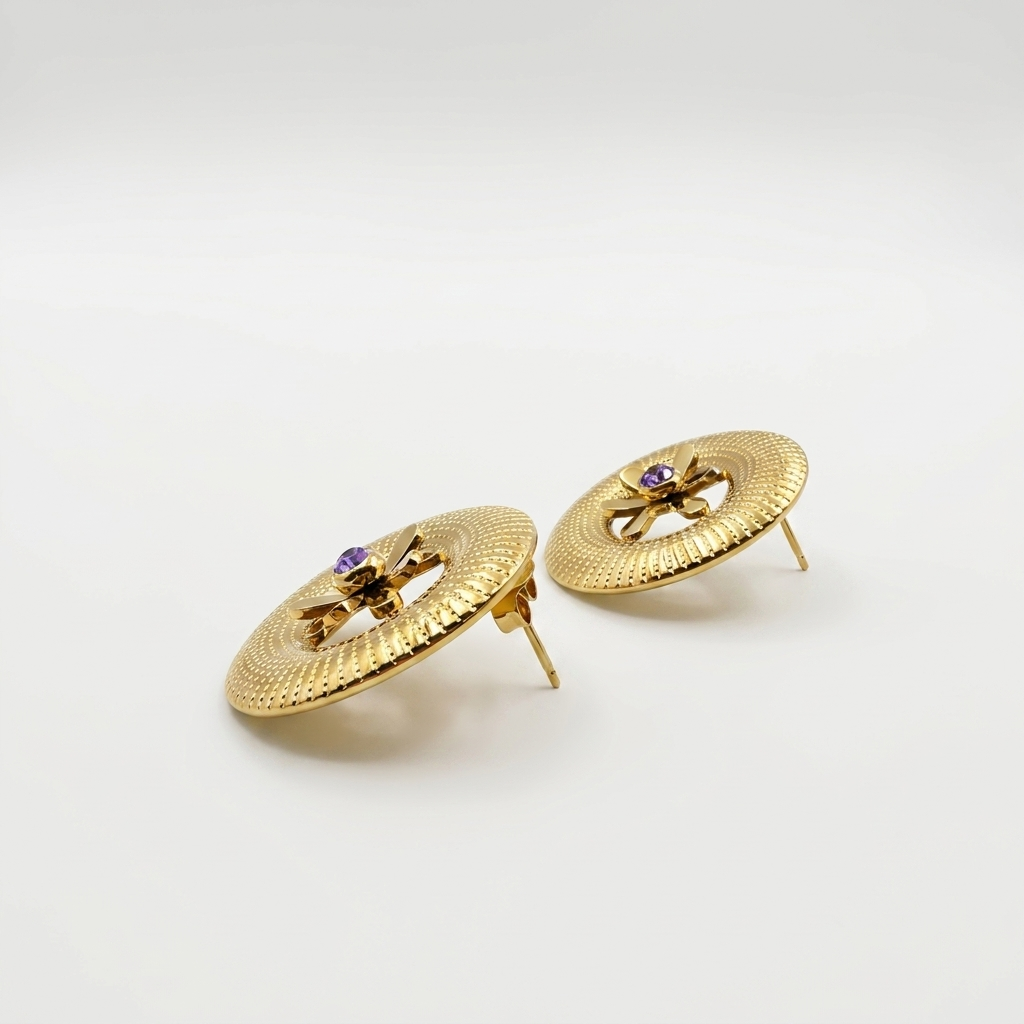 Gold Floral Stud Earrings | Anti-tarnish