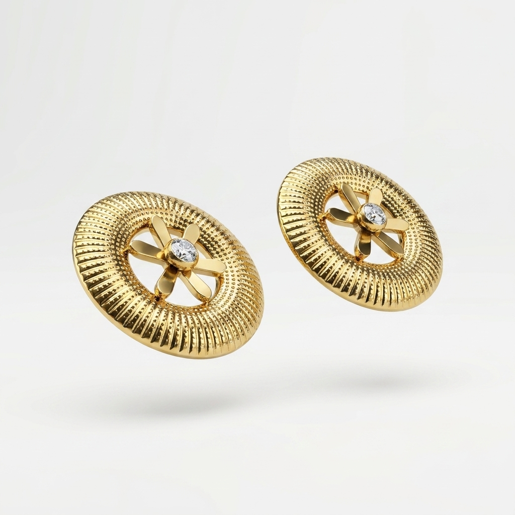 Gold Floral Stud Earrings | Anti-tarnish