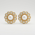 Pearl Floral Stud Earrings