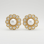 Pearl Floral Stud Earrings