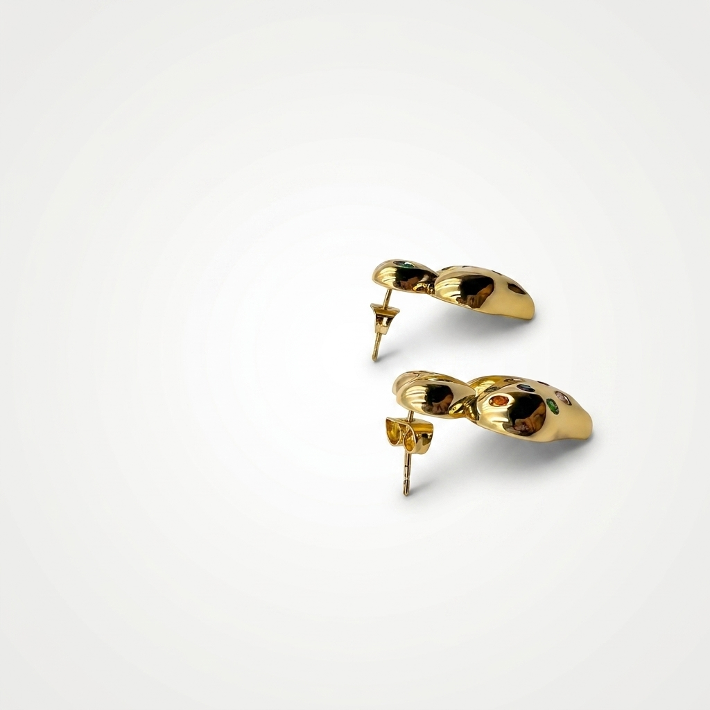 Multicolour Heart Stud Earrings | Anti-tarnish