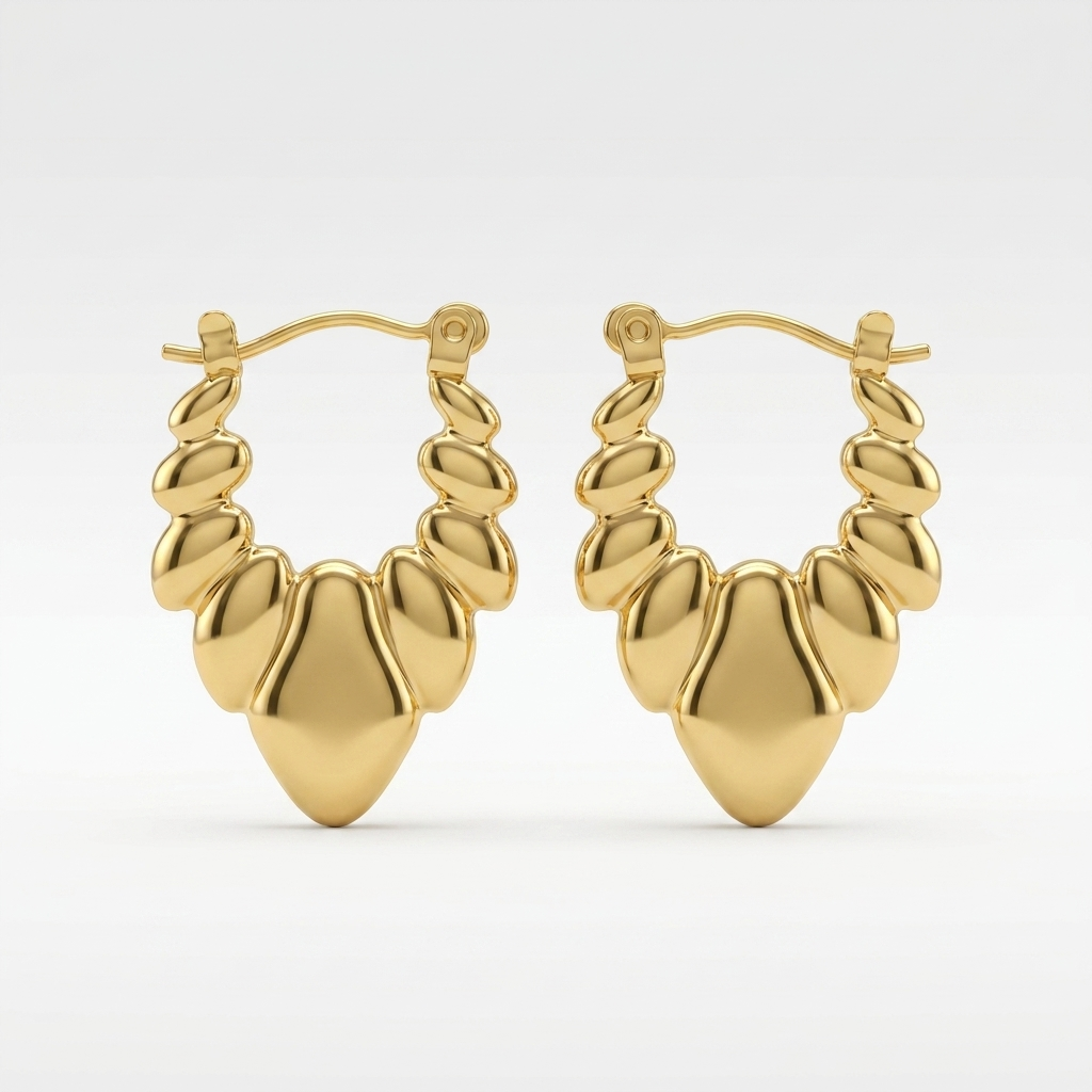 Gold Sculpted Hoop Earrings | Anti-tarnish