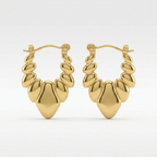 Gold Sculpted Hoop Earrings | Anti-tarnish