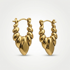 Gold Sculpted Hoop Earrings | Anti-tarnish