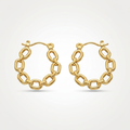 Gold Link Hoop Earrings | Anti-tarnish