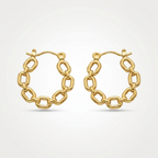 Gold Link Hoop Earrings | Anti-tarnish