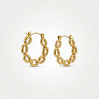 Gold Link Hoop Earrings | Anti-tarnish