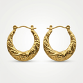 Gold Filigree Hoop Earrings | Anti-tarnish
