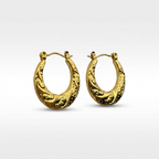 Gold Filigree Hoop Earrings | Anti-tarnish