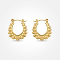 Gold Scallop Hoop Earrings | Anti-tarnish