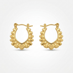 Gold Scallop Hoop Earrings | Anti-tarnish