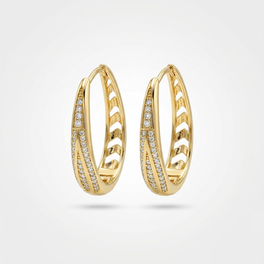 Gold Crystal Hoop Earrings | Anti-tarnish