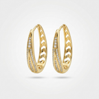 Gold Crystal Hoop Earrings | Anti-tarnish