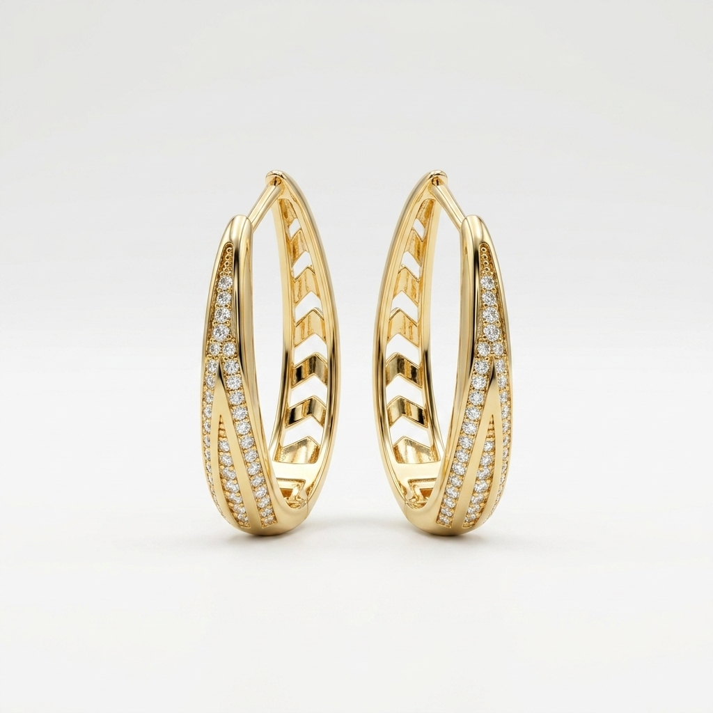 Gold Crystal Hoop Earrings | Anti-tarnish