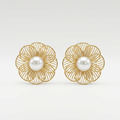 Pearl Bloom Stud Earrings | Anti-Tarnish