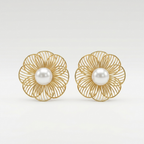 Pearl Bloom Stud Earrings | Anti-Tarnish