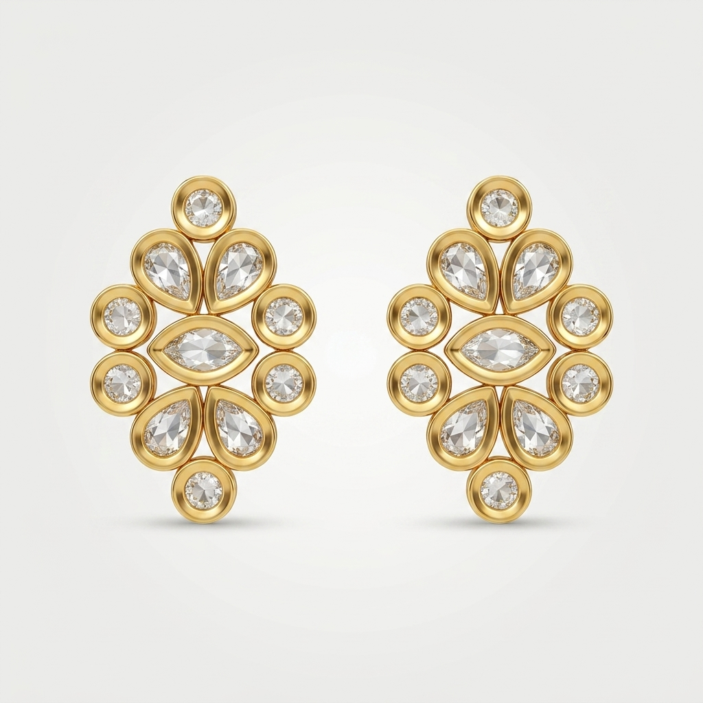 Kundan Floral Stud Earrings