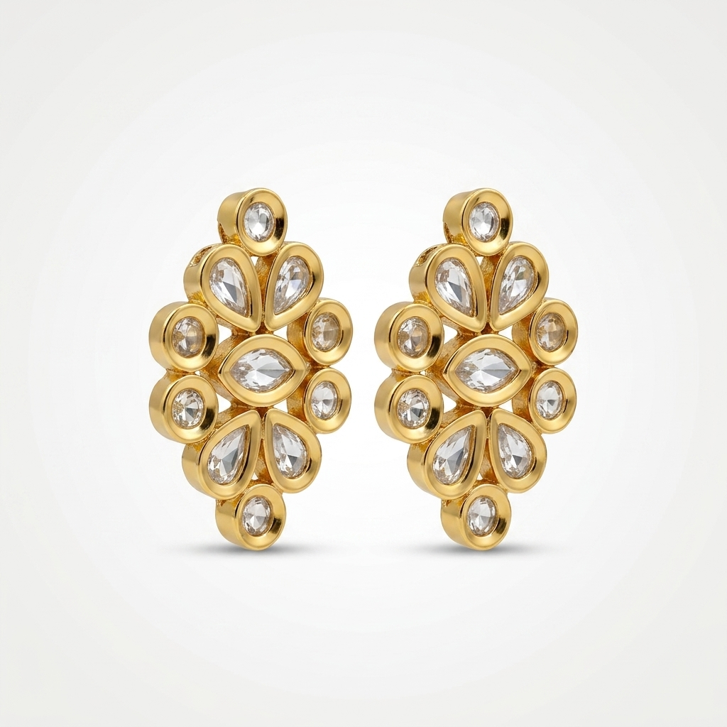 Kundan Floral Stud Earrings