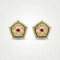 Meenakari Kundan Stud Earrings