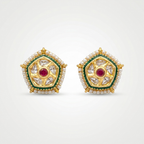 Meenakari Kundan Stud Earrings