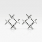 Silver Cross Stud Earrings | Anti-tarnish