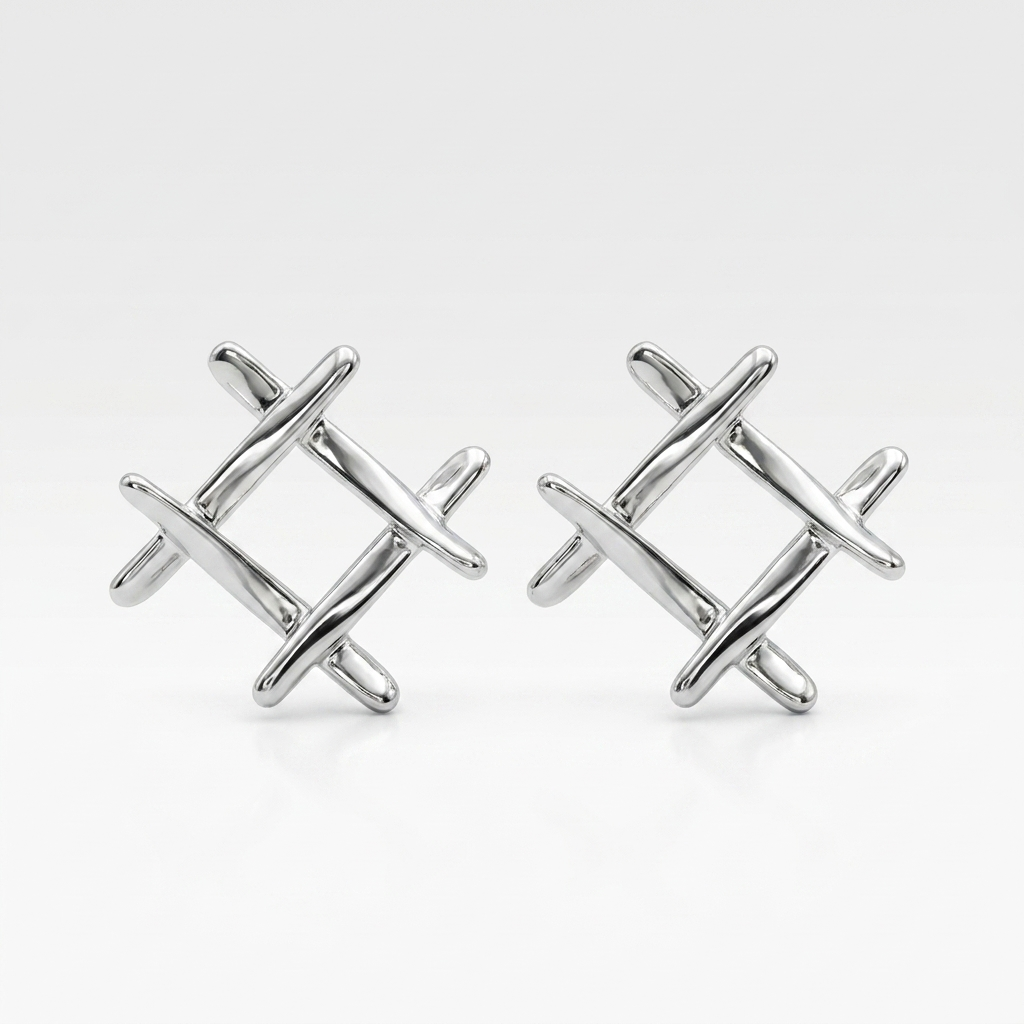 Silver Cross Stud Earrings | Anti-tarnish