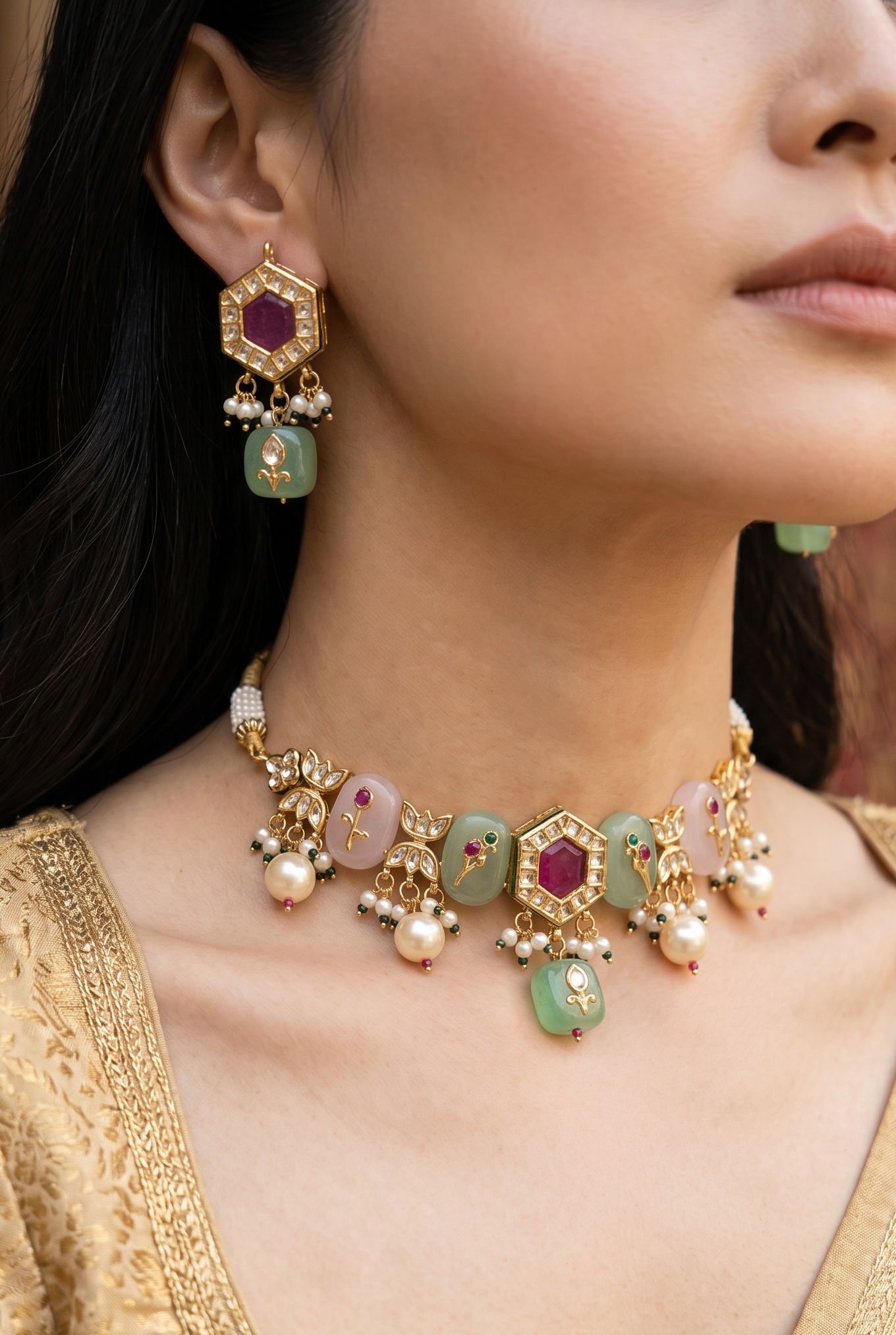 Pankhuri Meenakari Choker Set