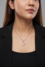 Silver Heart with zirconia stone pendant |Anti-tarnish