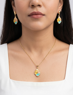 Floral enamel pendant set | Anti-tarnish