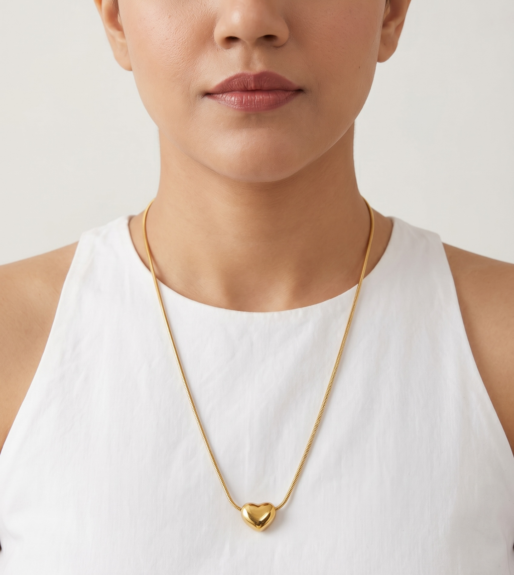 Golden Heart Pendant | Anti-tarnish