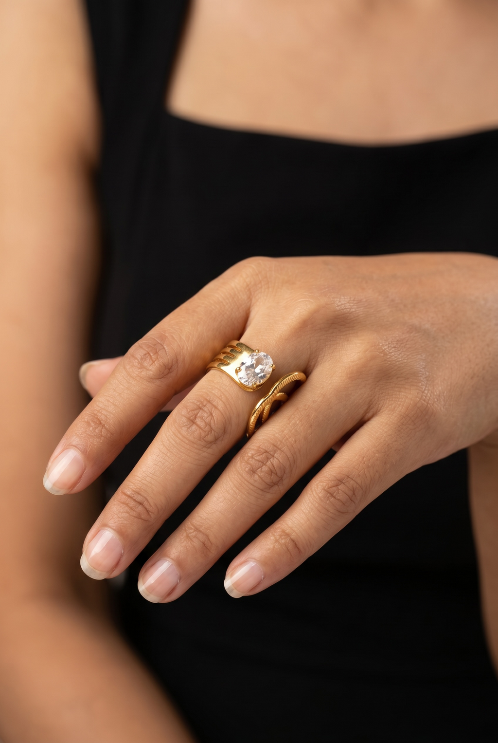 Celeste Solitaire Ring | Anti-Tarnish
