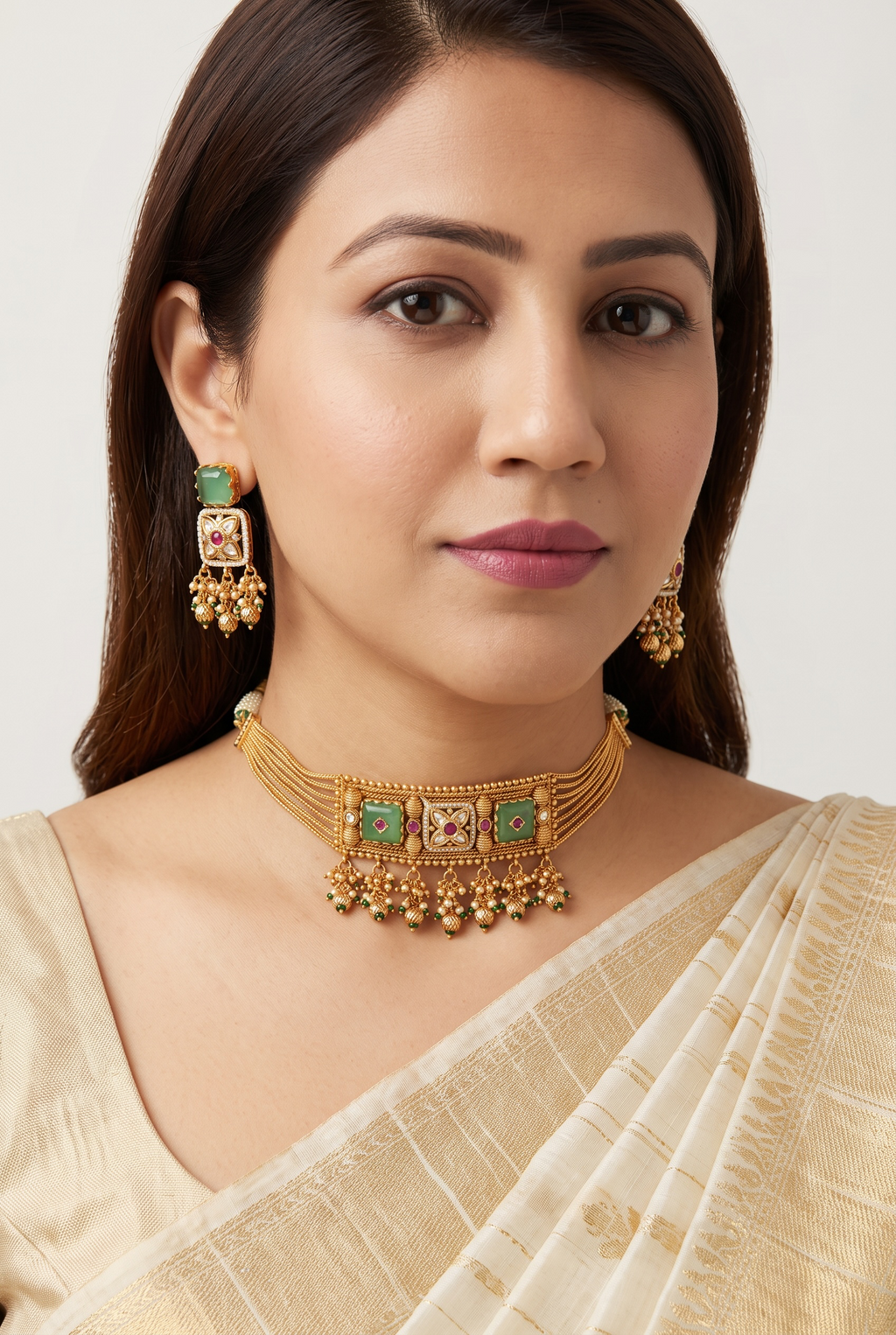 Panna Rajwadi Choker Set