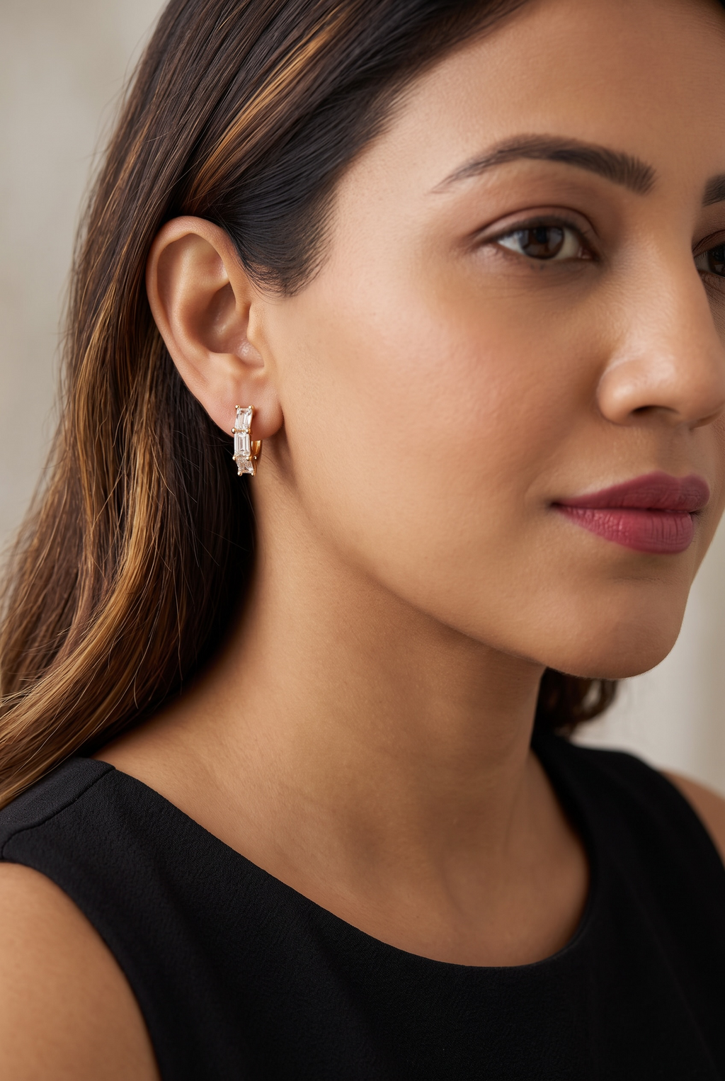 Elora Crystal Hoops | Anti-tarnish