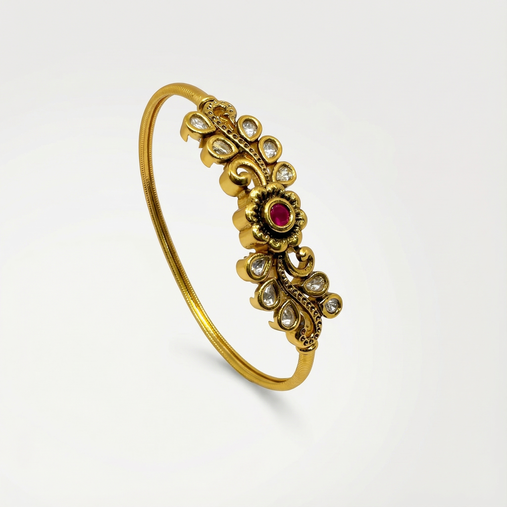 Ruby red center stone bracelet