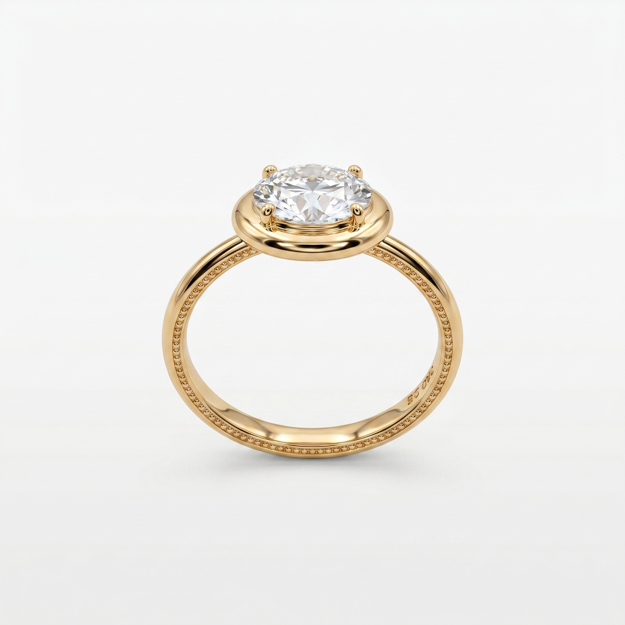 Celeste Halo Solitaire Ring | Anti-tarnish