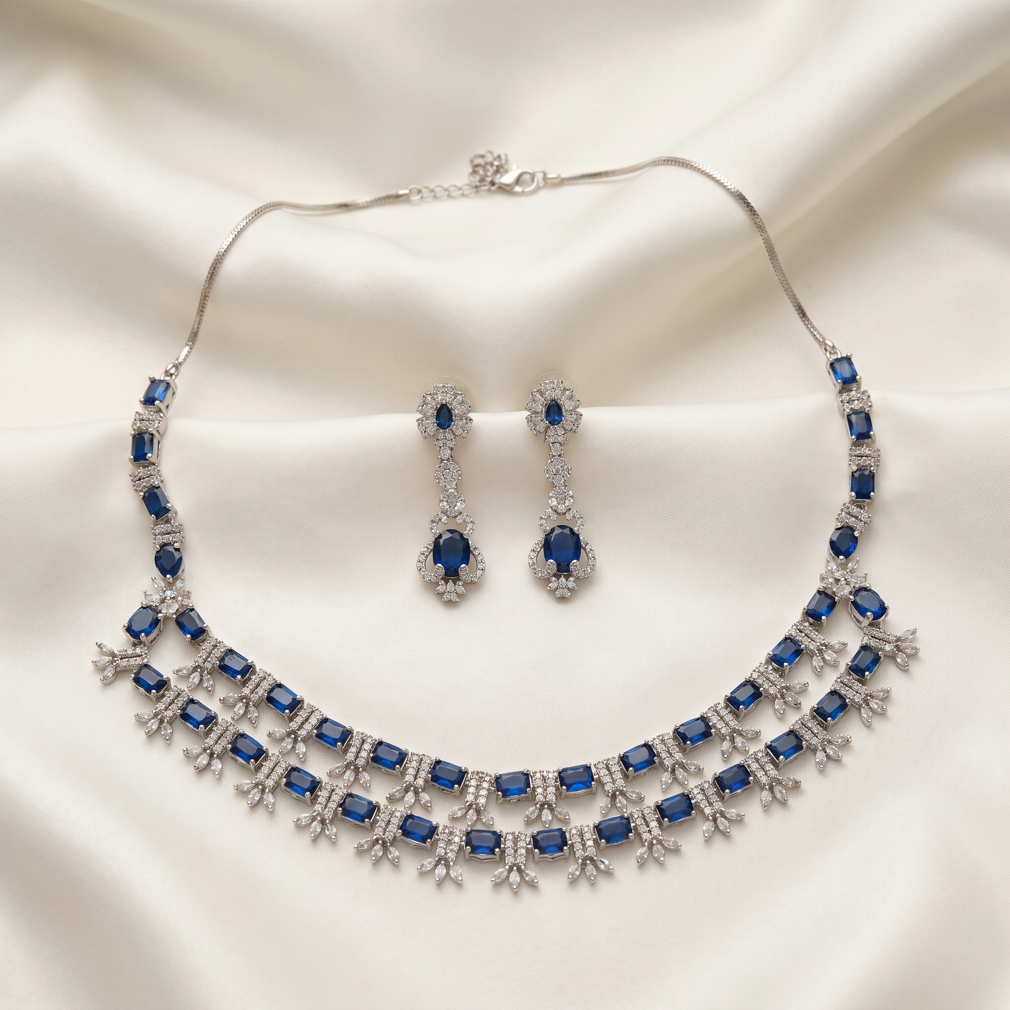 Midnight Blue American Diamond Set