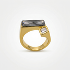 Noir Prism Open Ring | Anti-tarnish